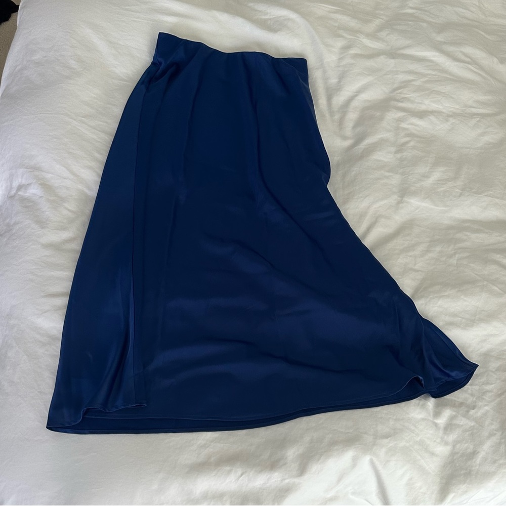 Banana Republic blue midi satin skirt